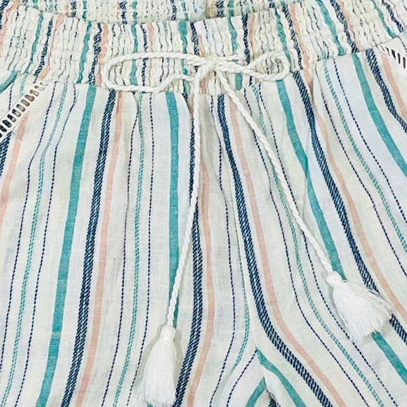 NWT Briggs Striped Elastic Waist Linen Shorts Size L - Picture 3 of 12